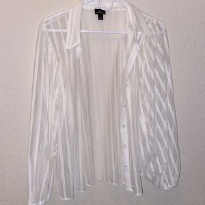 White Worthington Women’s Sheer Blouse